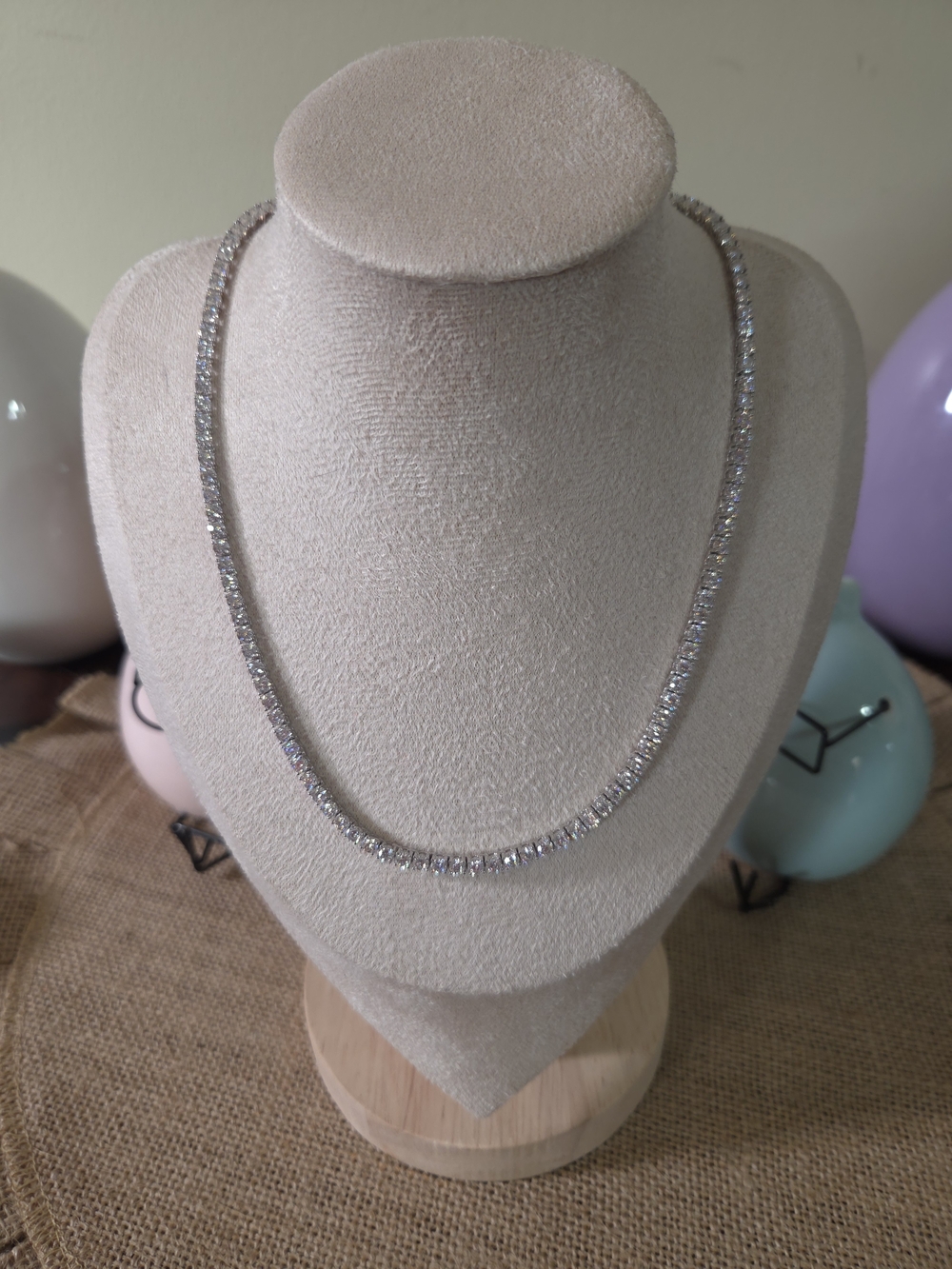 NWT 925 Sterling Silver 11.01 CTTW Moissanite Tennis Necklace